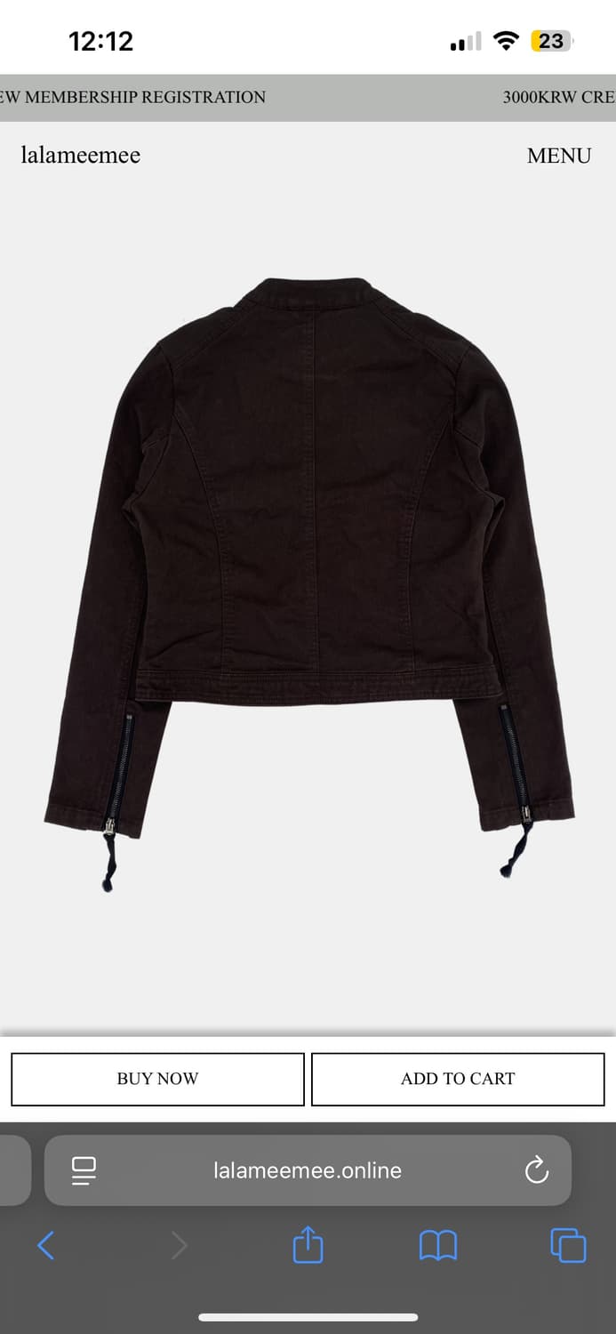 Washed biker jacket (Brown) 상품이미지2