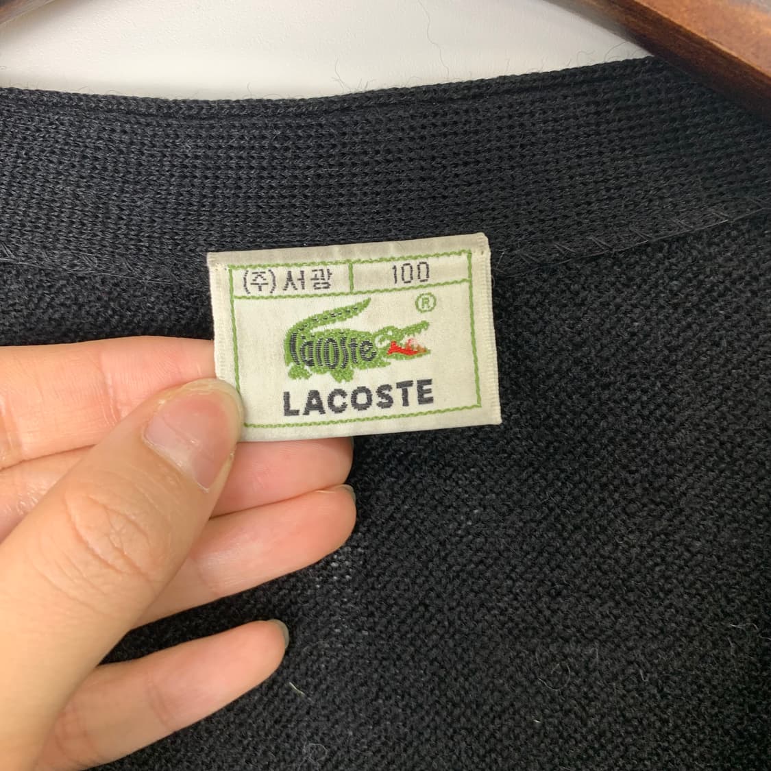 라코스테 블랙 니트 가디건 상품이미지5