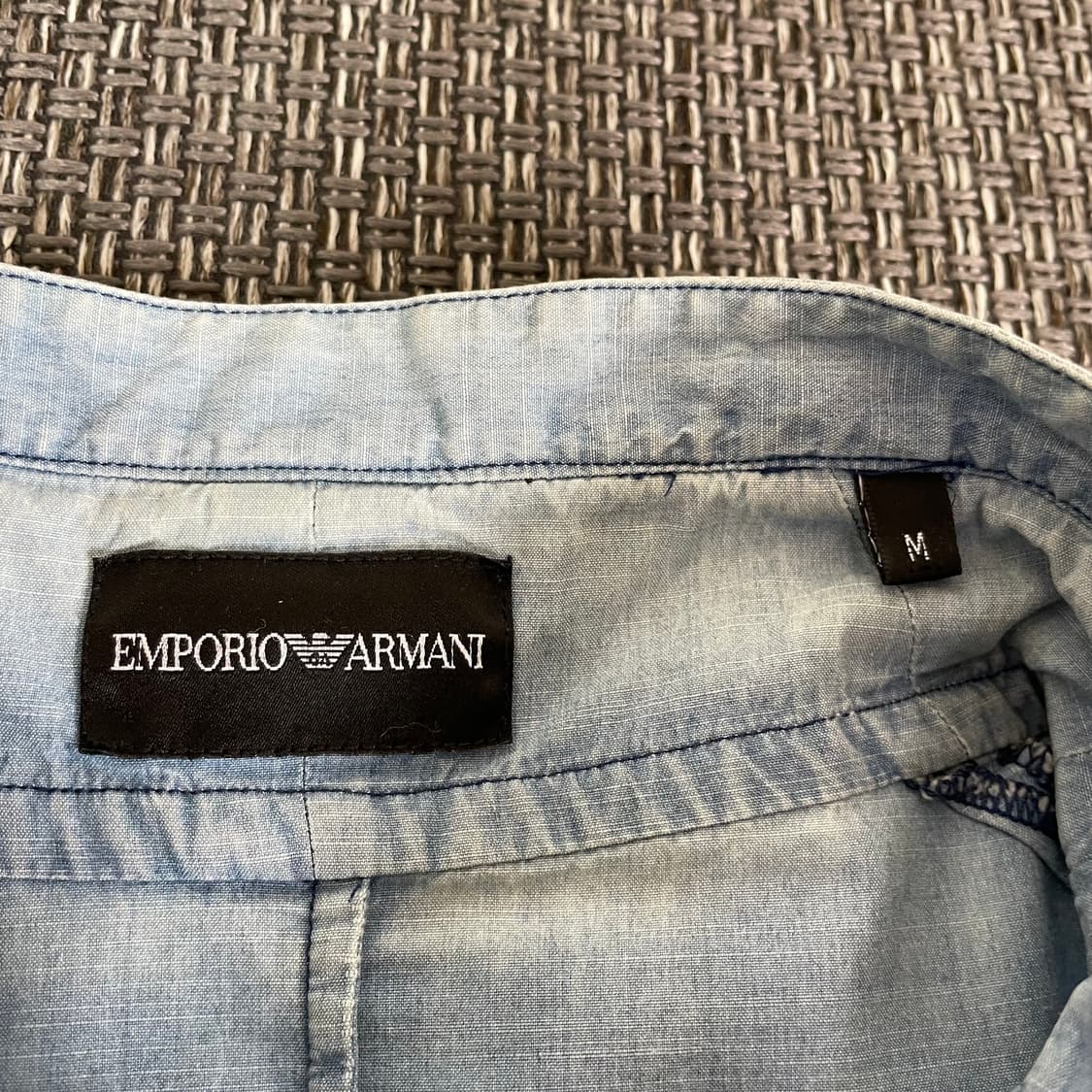 엠프리오 아르마니 하이넥 히든단추 데님 셔츠 상품이미지6