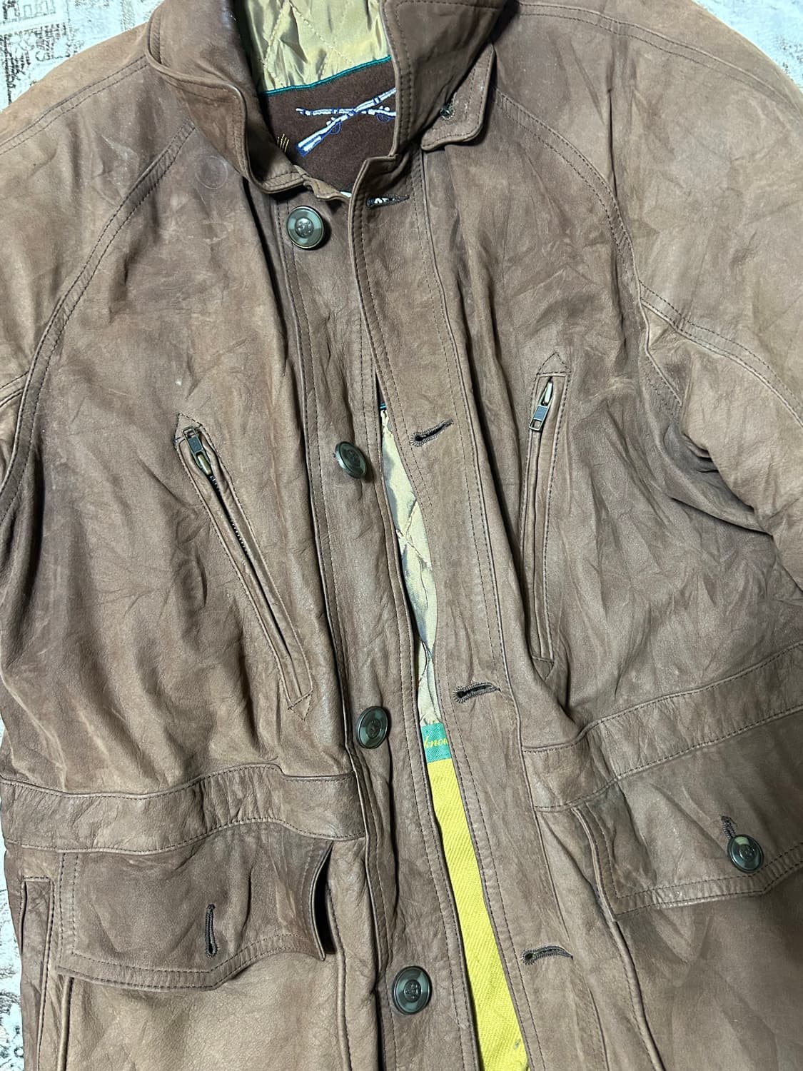 90’s cow leather jacket 상품이미지3