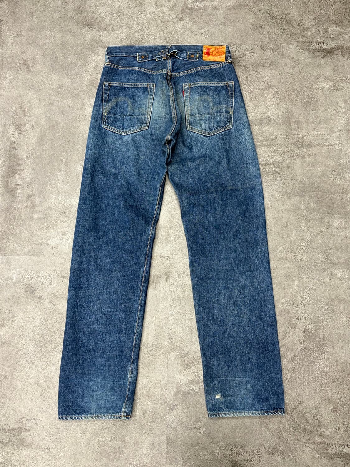 90s evisu 초기형 evis 황소패치 셀비지 데님 팬츠 상품이미지4