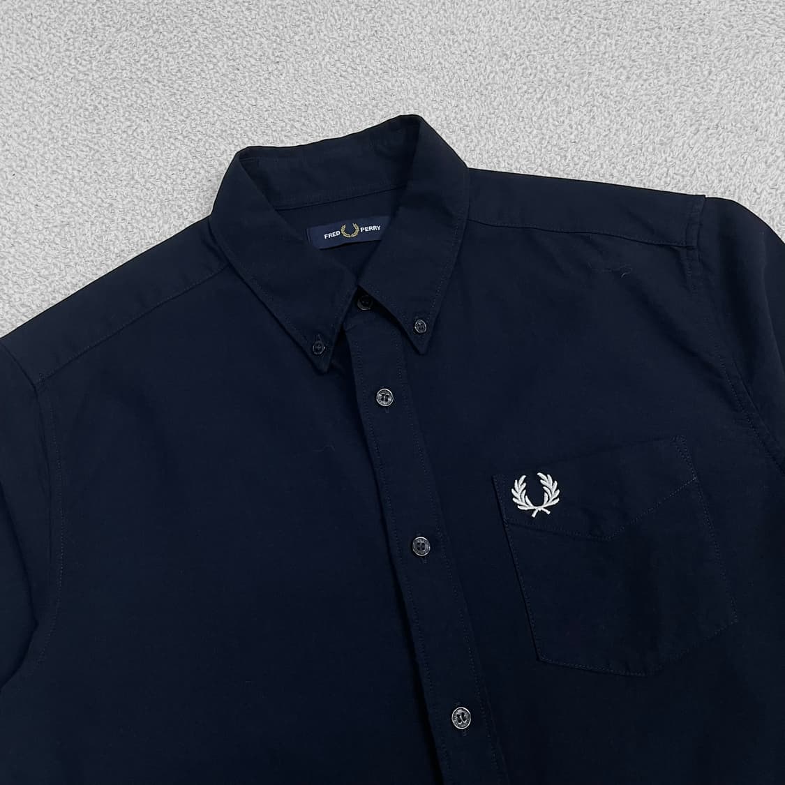 프레드페리 옥스포드 반팔 셔츠 네이비 상품이미지2