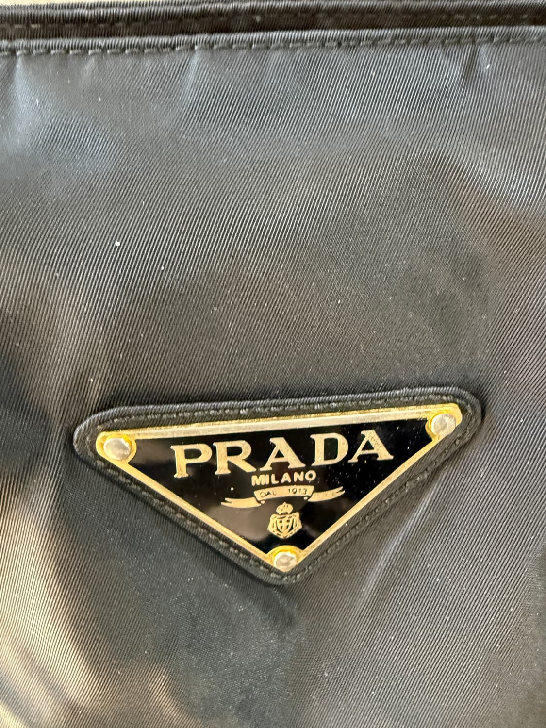 정품 빈티지 프라다 나일론  블랙 체인 숄더백 상품이미지5