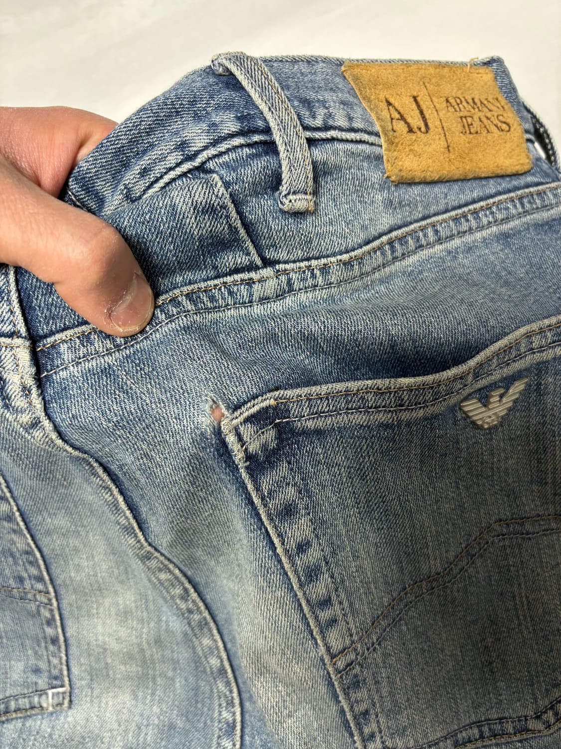아르마니 진스 알마니 진스 청바지 데님 J45 레귤러 32사이즈 연청바지 상품이미지10