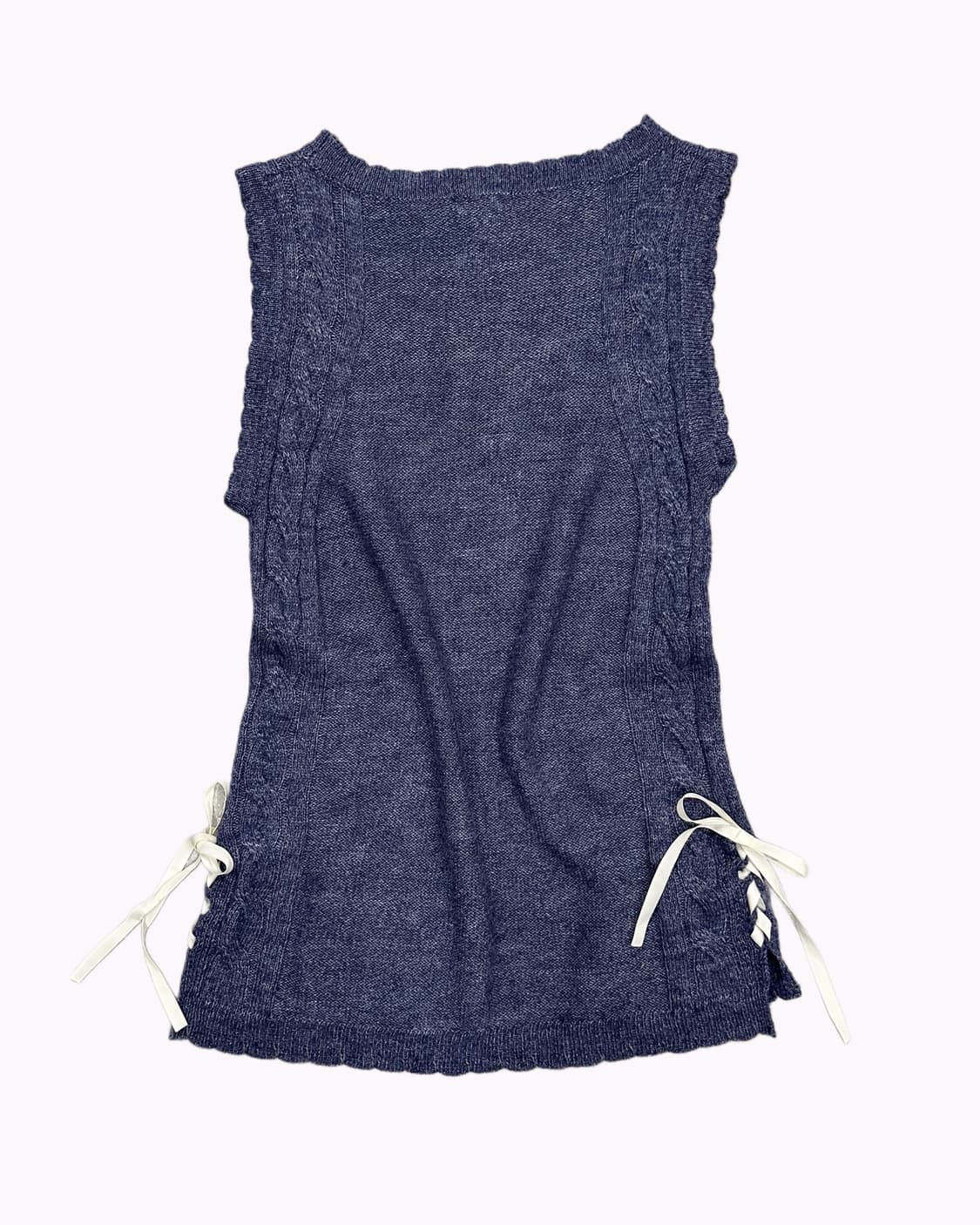 AXES FEMME navy lace-up wool vest 상품이미지4