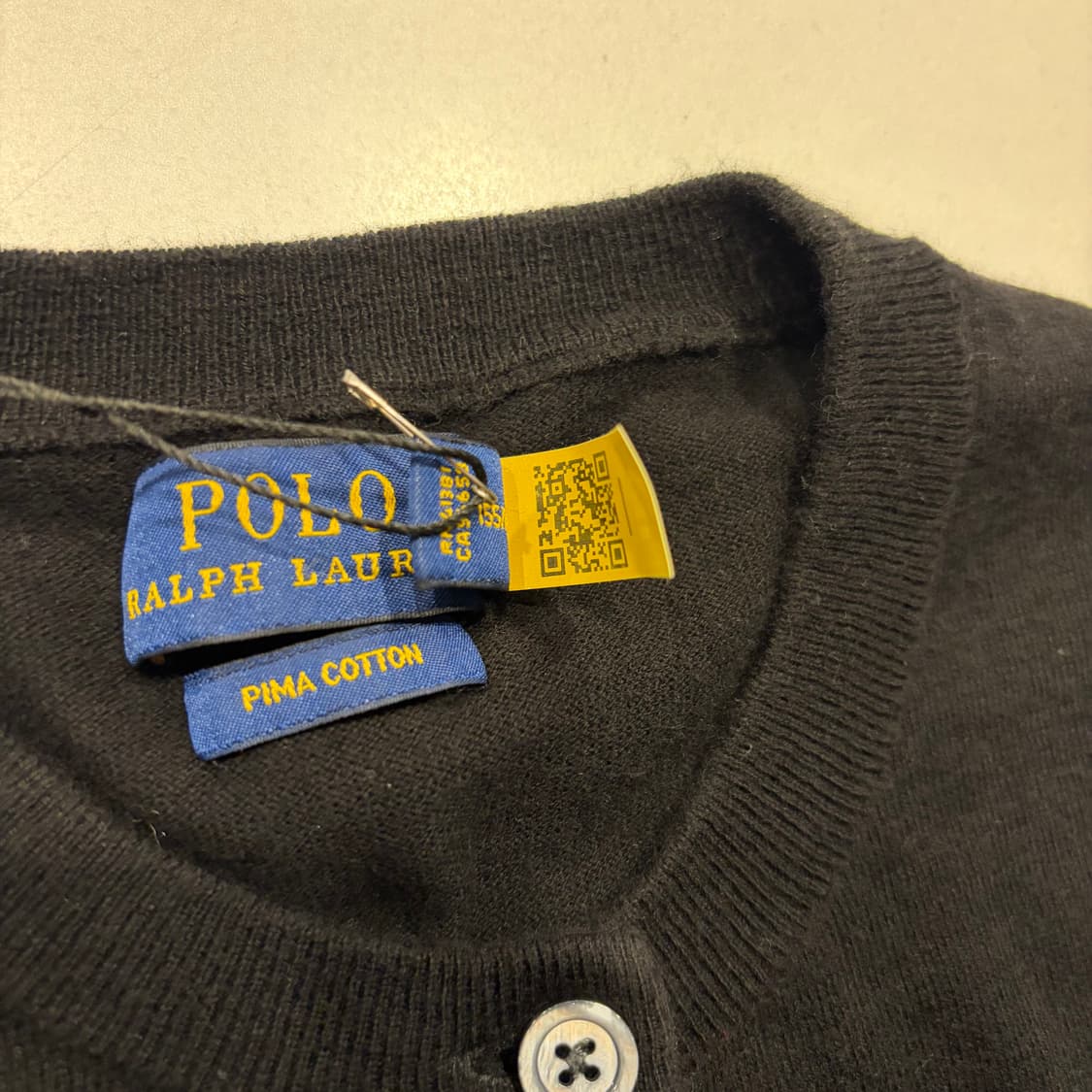 [XS] 폴로 랄프로렌 큐알 피마코튼 블랙 니트 가디건 D25 상품이미지6