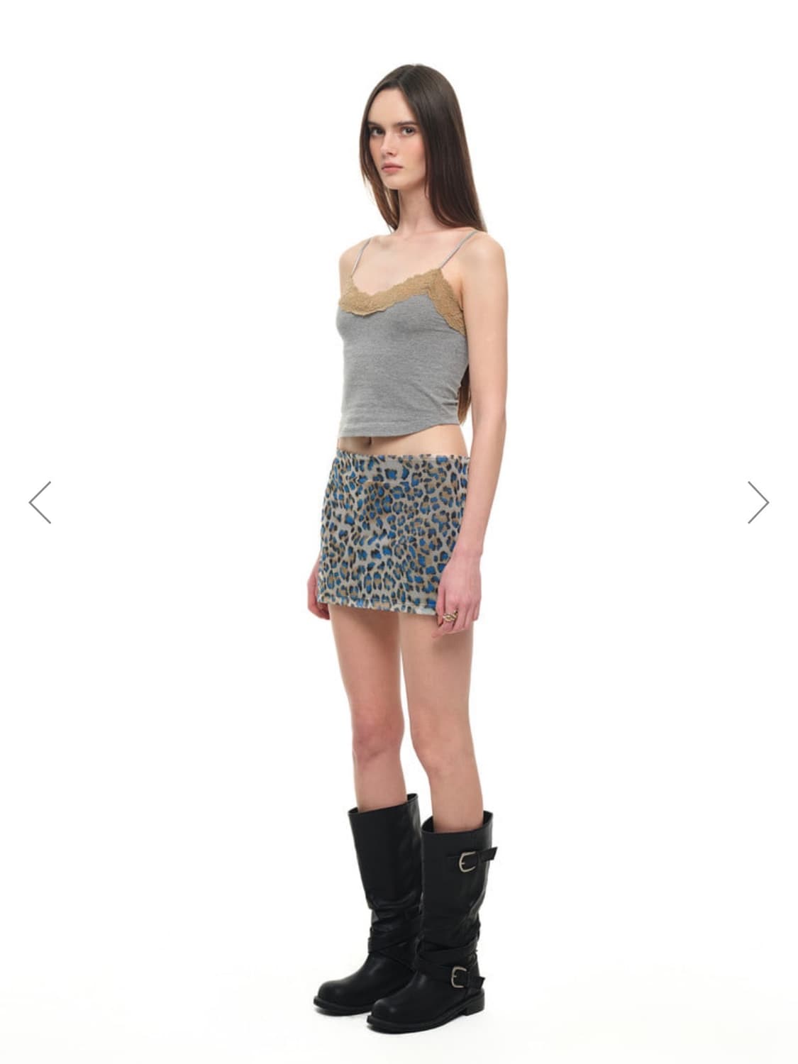 TOOMUCHTAX LEOPARD MESH MICRO SKIRT 상품이미지3