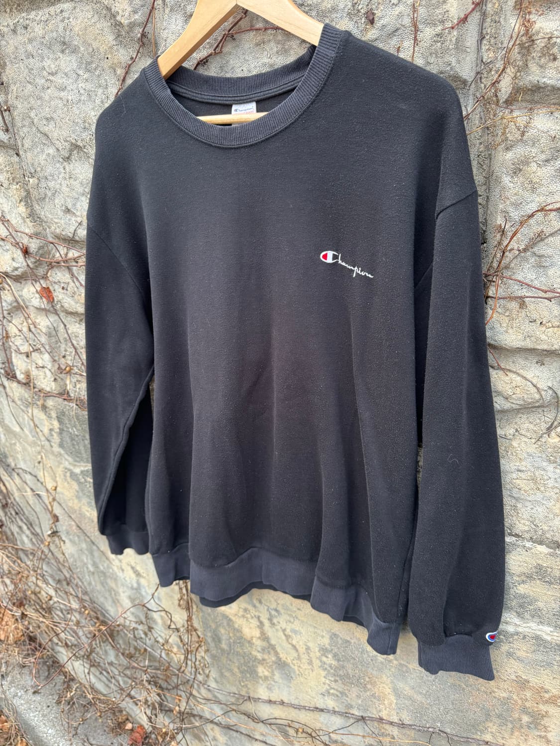 챔피온 빈티지 리버스위브 티셔츠 롱슬리브 스웻 셔츠 맨투맨 블랙 상품이미지3