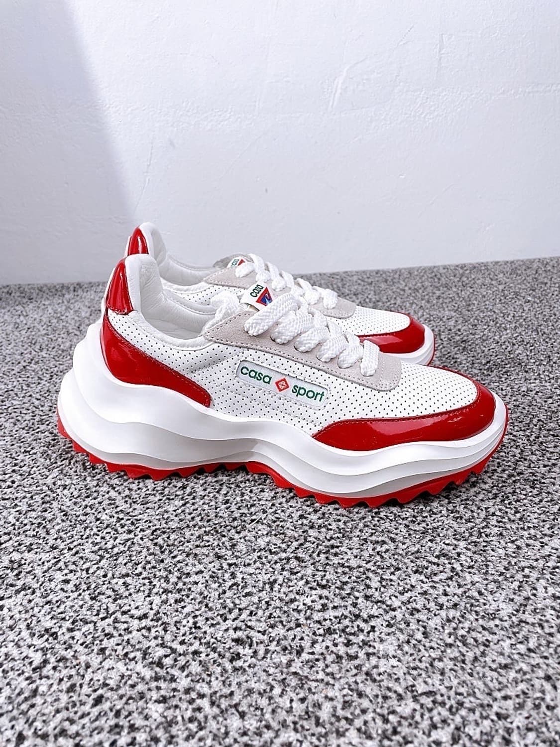 (정품/새상품) 카사블랑카 공용 아틀란티스 화이트 레드 스니커즈 상품이미지3