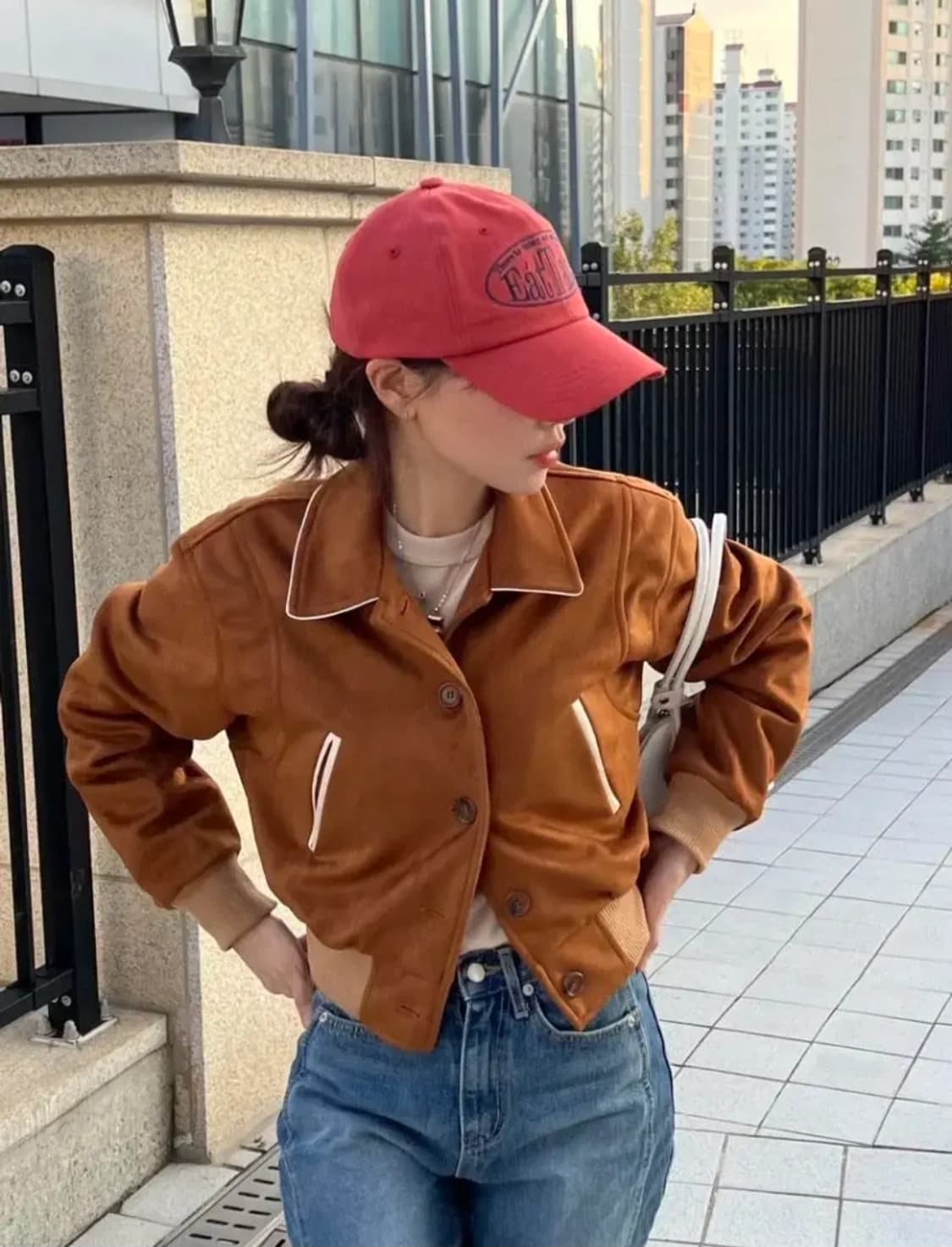 호퍼 HopperR 브라운 스웨이드 크롭 자켓 프리사이즈 상품이미지2