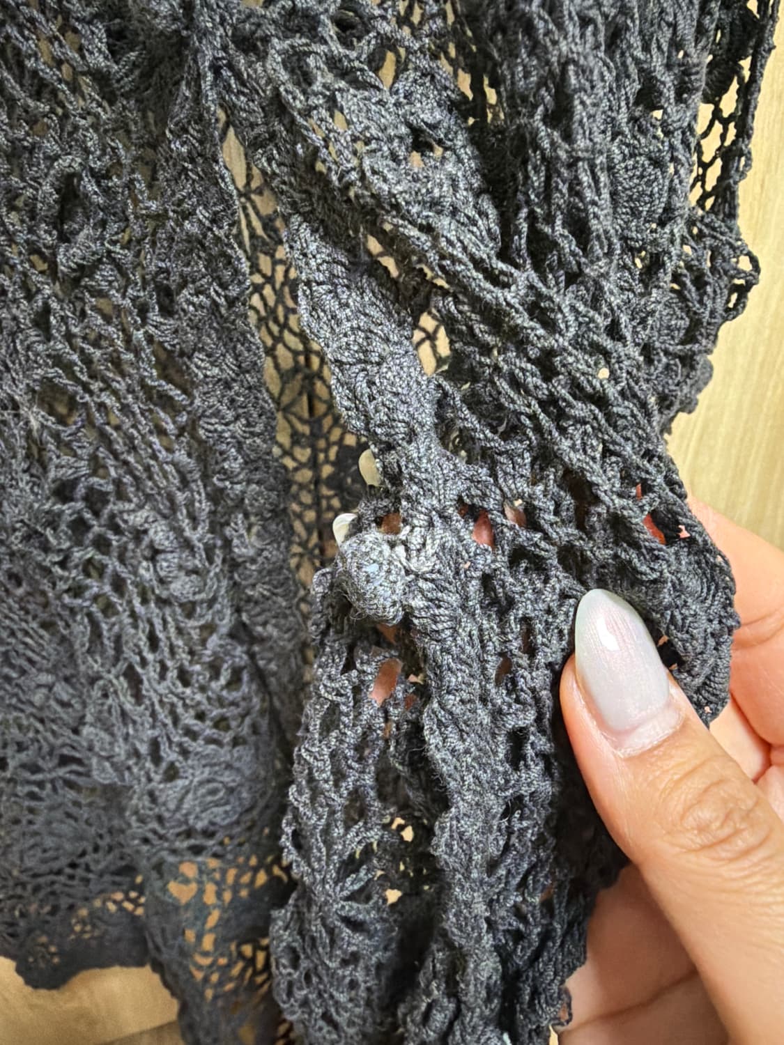 모리걸 꽃 크로셰 그물 베스트 가디건 하구미 스즈코 상품이미지6