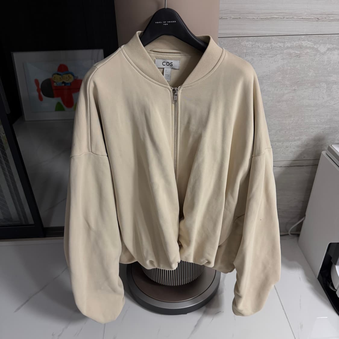 Cos 오버사이즈 저지 보먼 재킷 집업 점퍼 스톤색상 S 상품이미지3