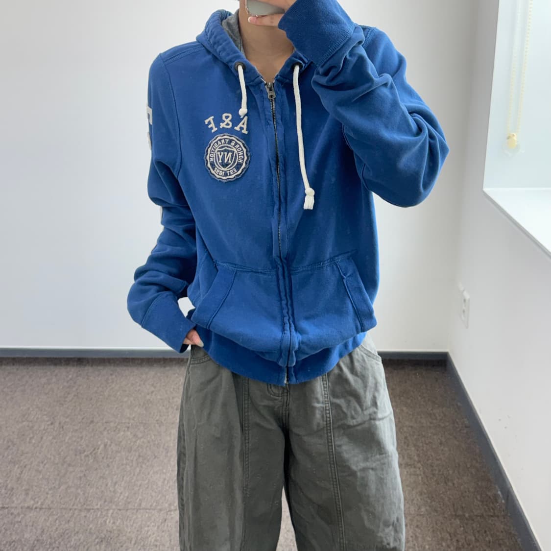 Abercrombie 아베크롬비 사이드로고 블루 후드집업  상품이미지1