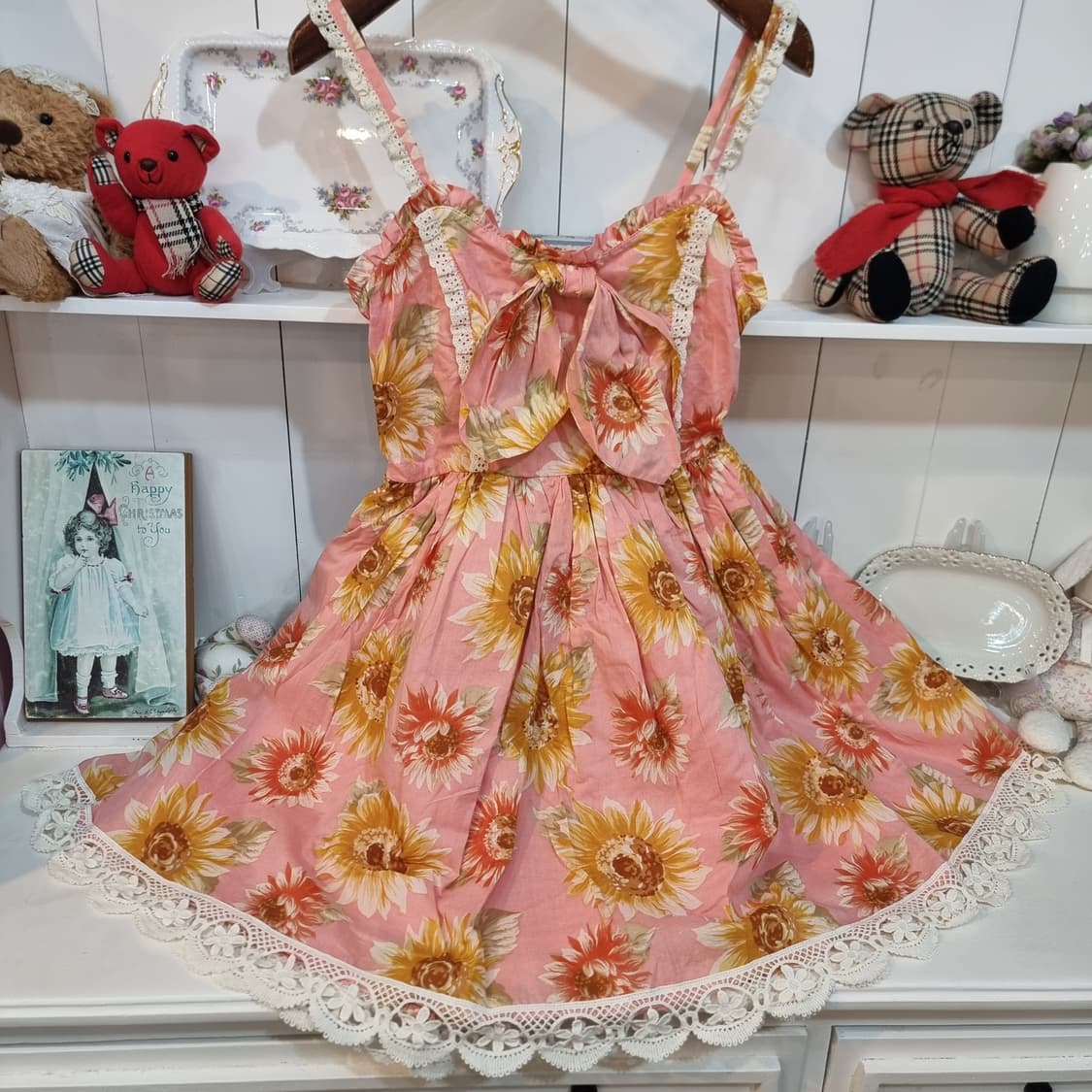 Liz Lisa(리즈리사) 해바라기 핑크 스모크 밴딩 원피스 상품이미지1