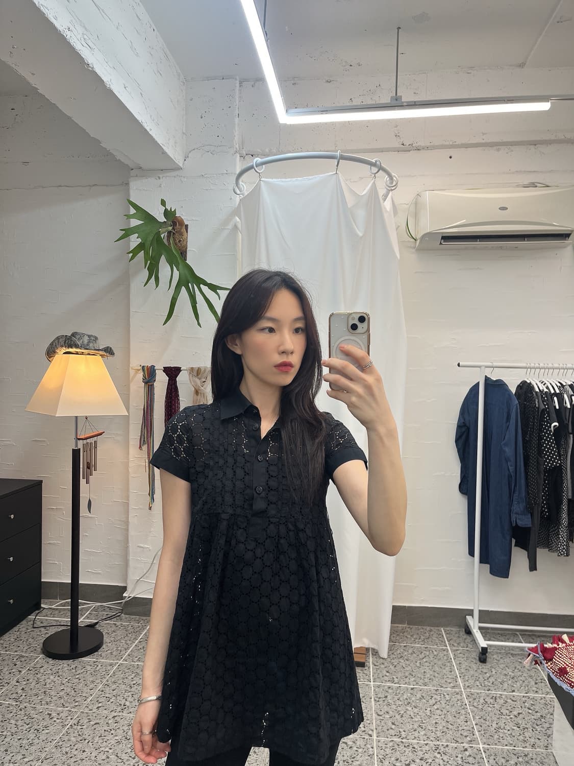 블랙 라인 블라우스 상품이미지4