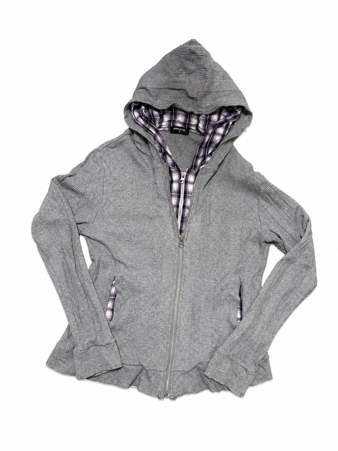 Comme ca ism  체크 안감 후드집업 상품이미지1