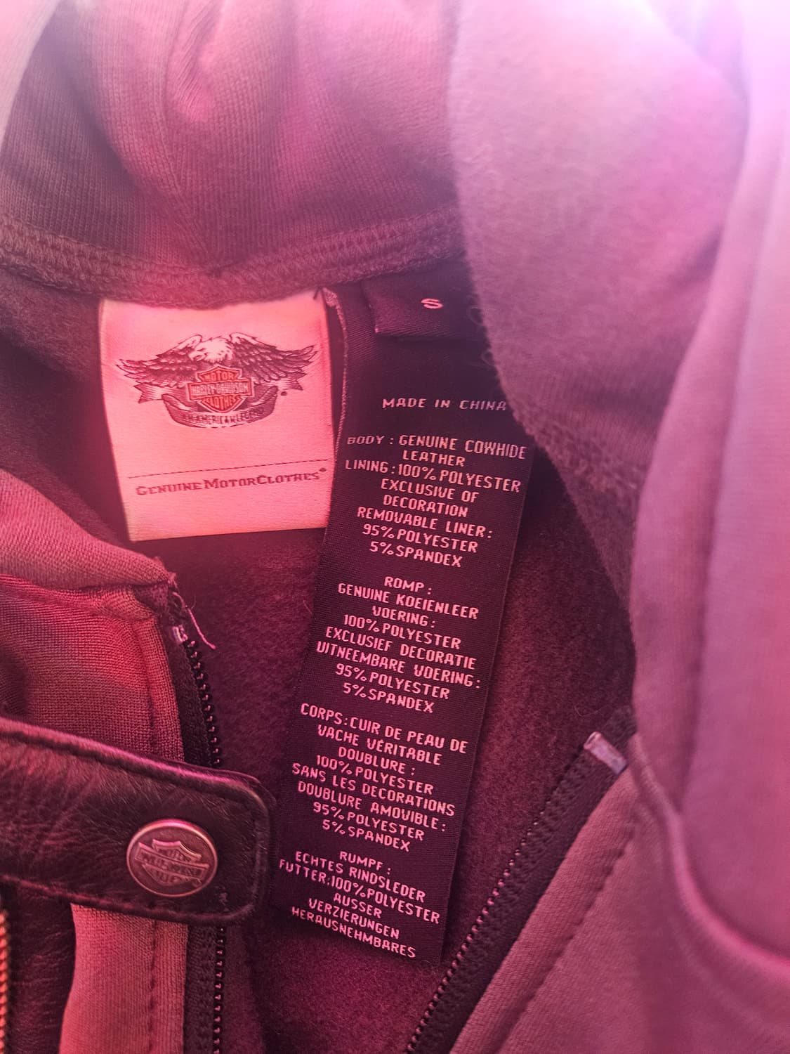 Harley-Davidson 여성용 레더 자켓 (정품) / S 상품이미지8