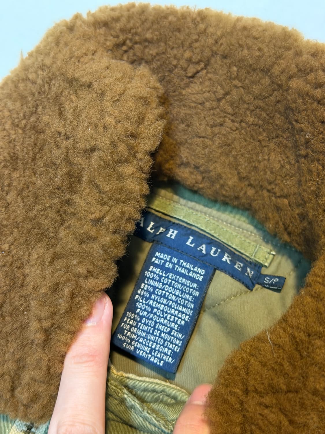 폴로 랄프로렌 B-15a 플라이트 봄버자켓 카키 상품이미지3