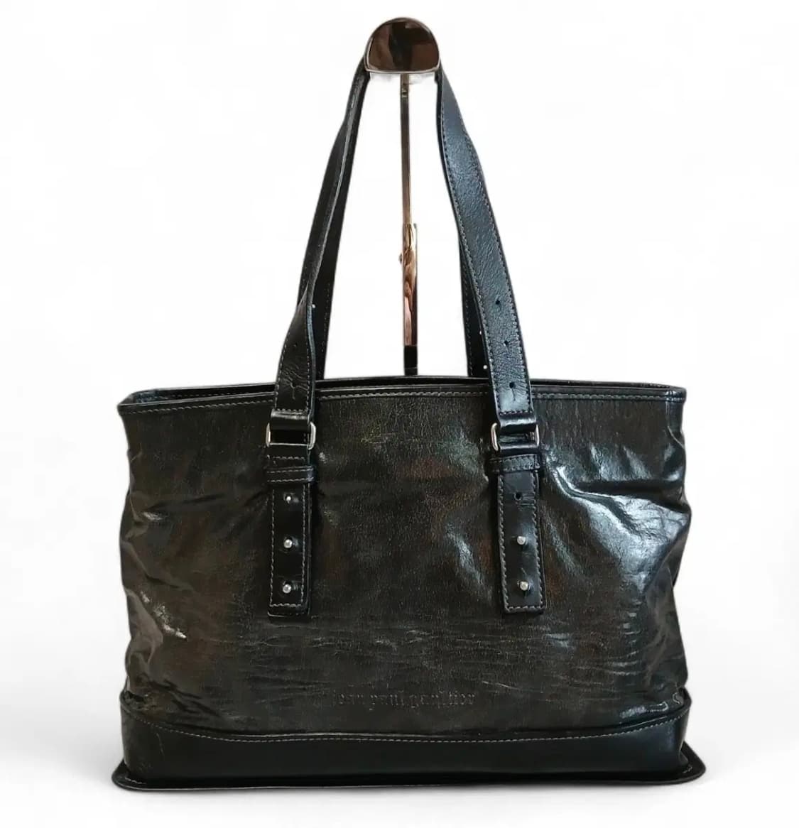 장폴고티에 버클 빈티지 가공 레더 토트백 상품이미지1
