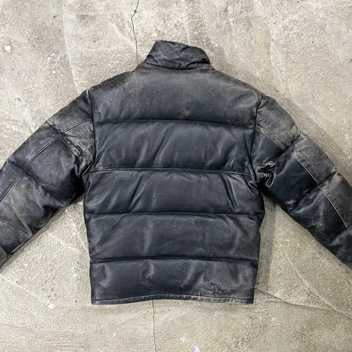 80's 쇼트 레더 푸퍼 자켓 36 (실측 M) 상품이미지2