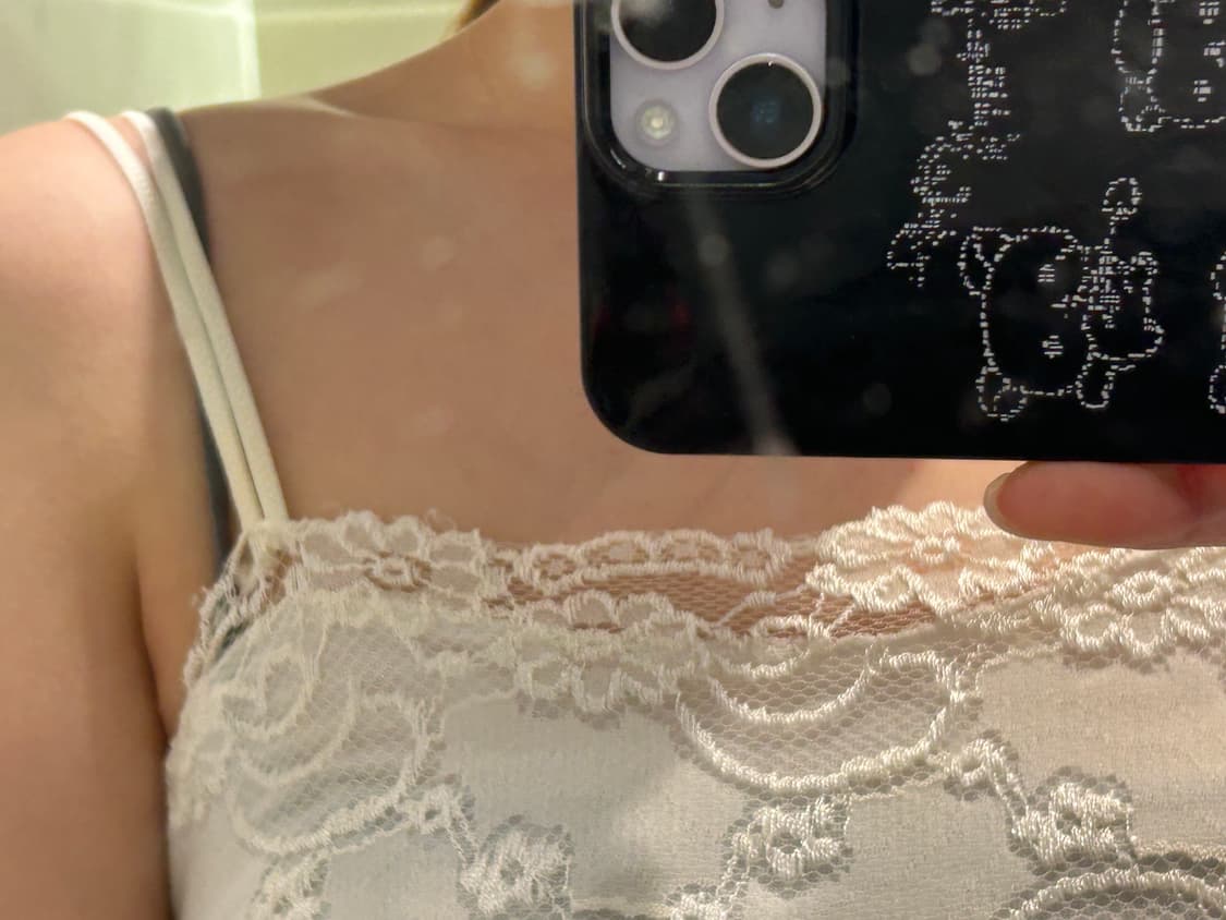 플라워 패턴 아이보리 슬리브리스 상품이미지2