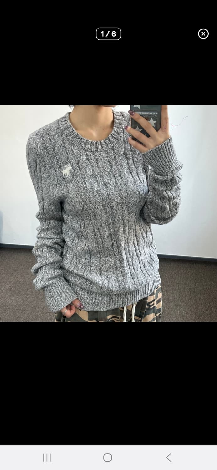 아베크롬비 캐시미어 블렌드 케이블 니트 M 상품이미지2