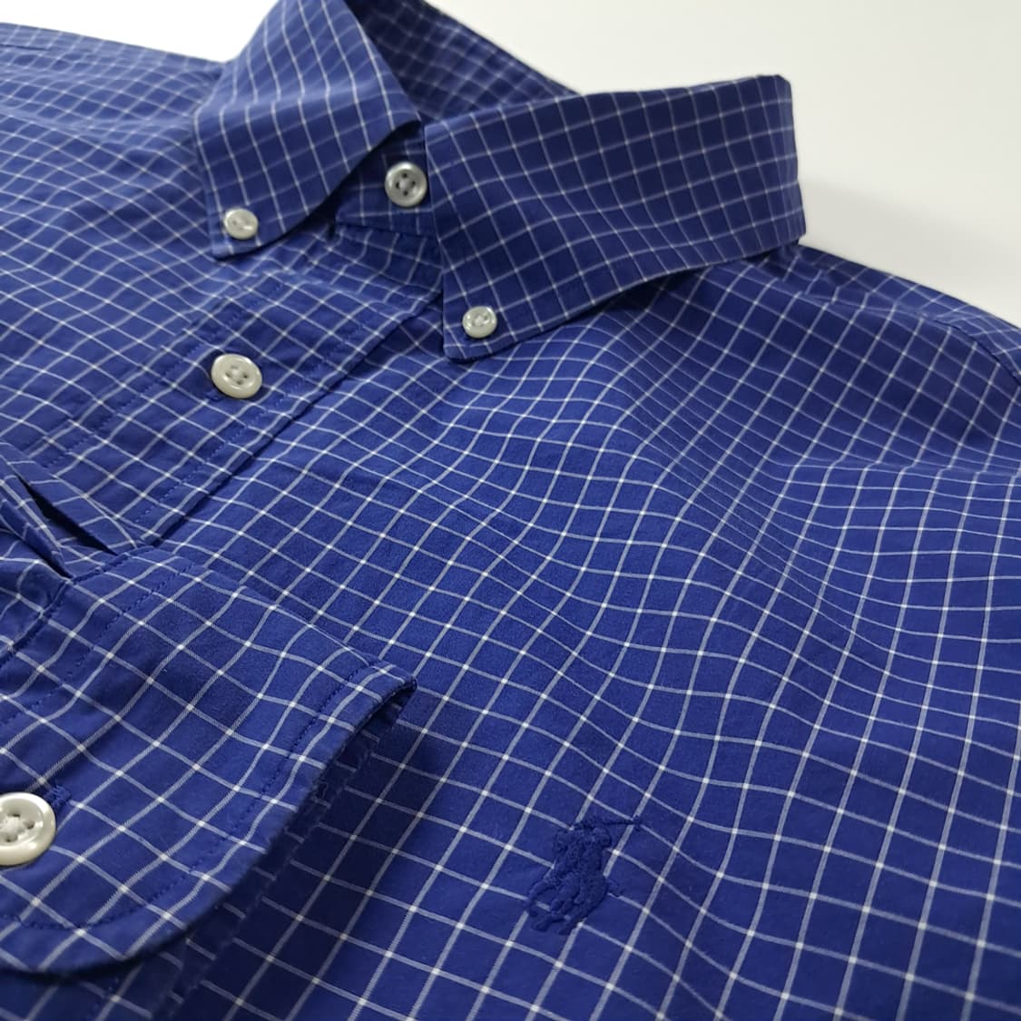 CK319 XL 폴로 스몰 윈도우페인 로열블루 반팔 셔츠 남방 상품이미지4