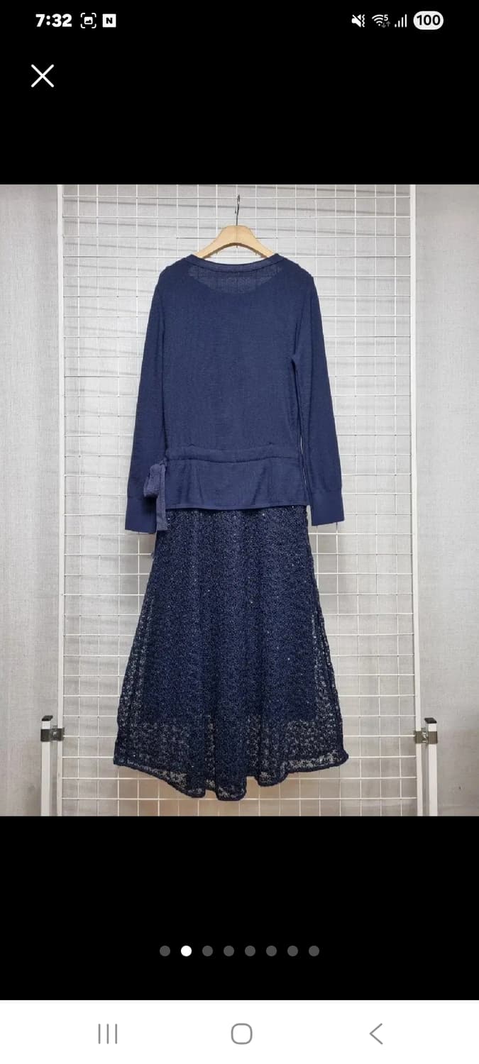 한섬 오브제 니트 레이스 원피스 (봄) 상품이미지2