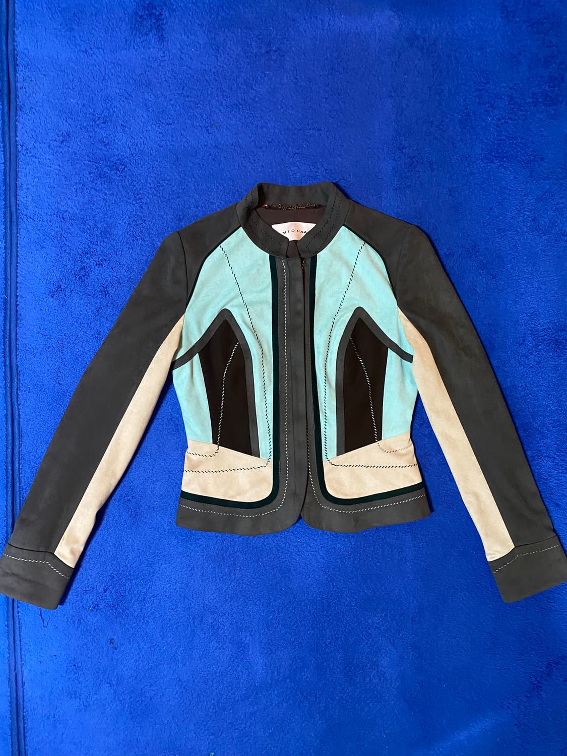 Michaa 미샤 컬러 블록 스웨이드 웨스턴 자켓 상품이미지1