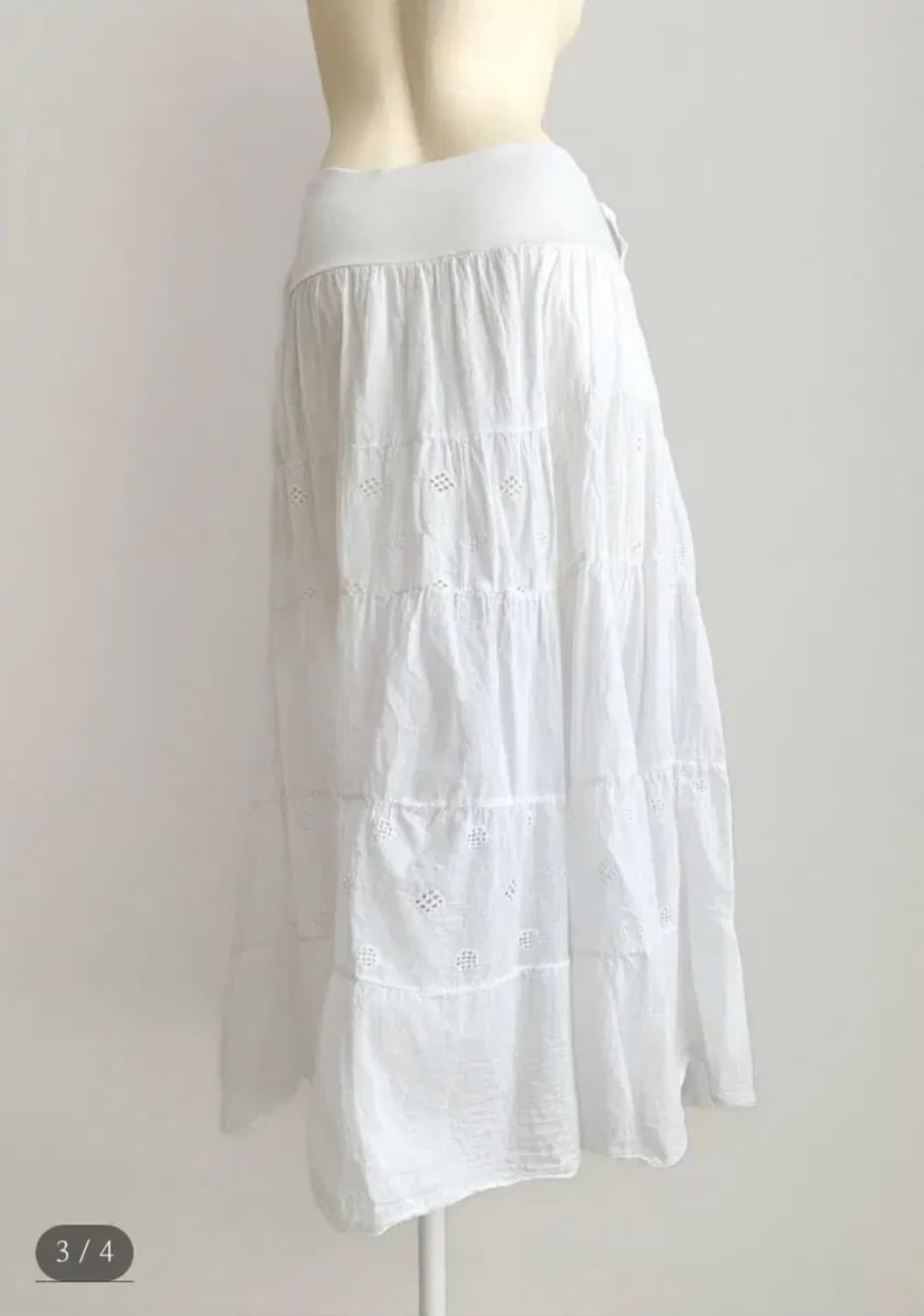 이알로이지 빈티지 화이트 롱스커트 상품이미지5