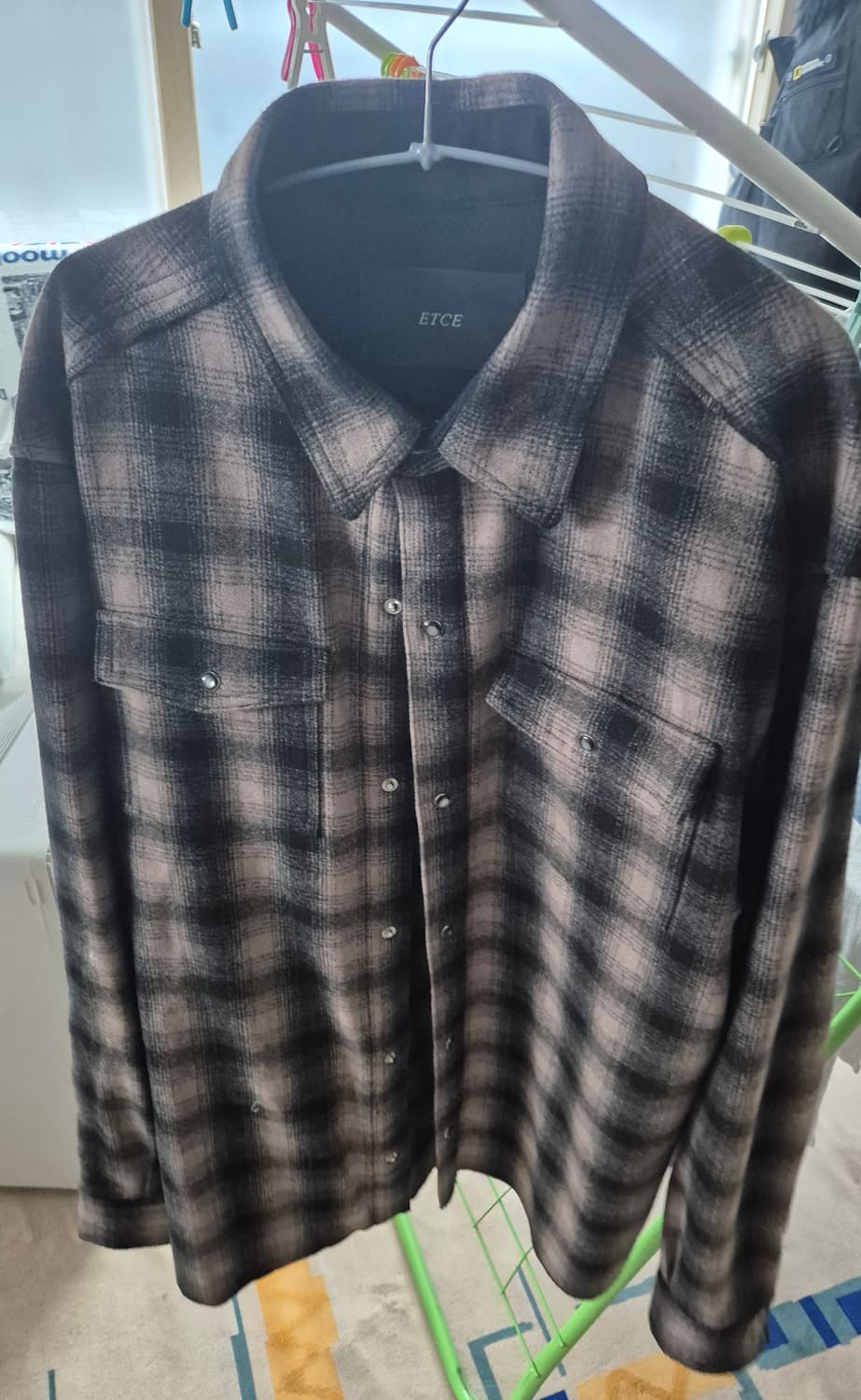 etce 헤비 울 체크 셔츠 L 판매 상품이미지2