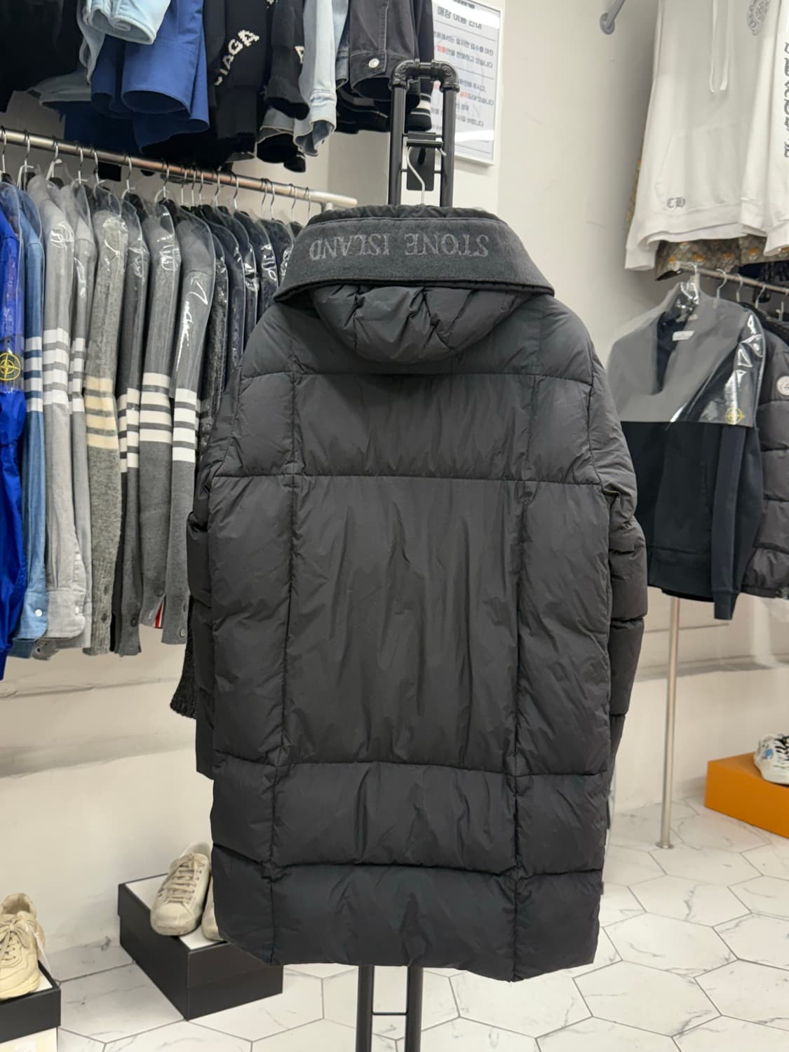 [L] 스톤아일랜드 크링클랩스 후드 롱패딩 상품이미지2