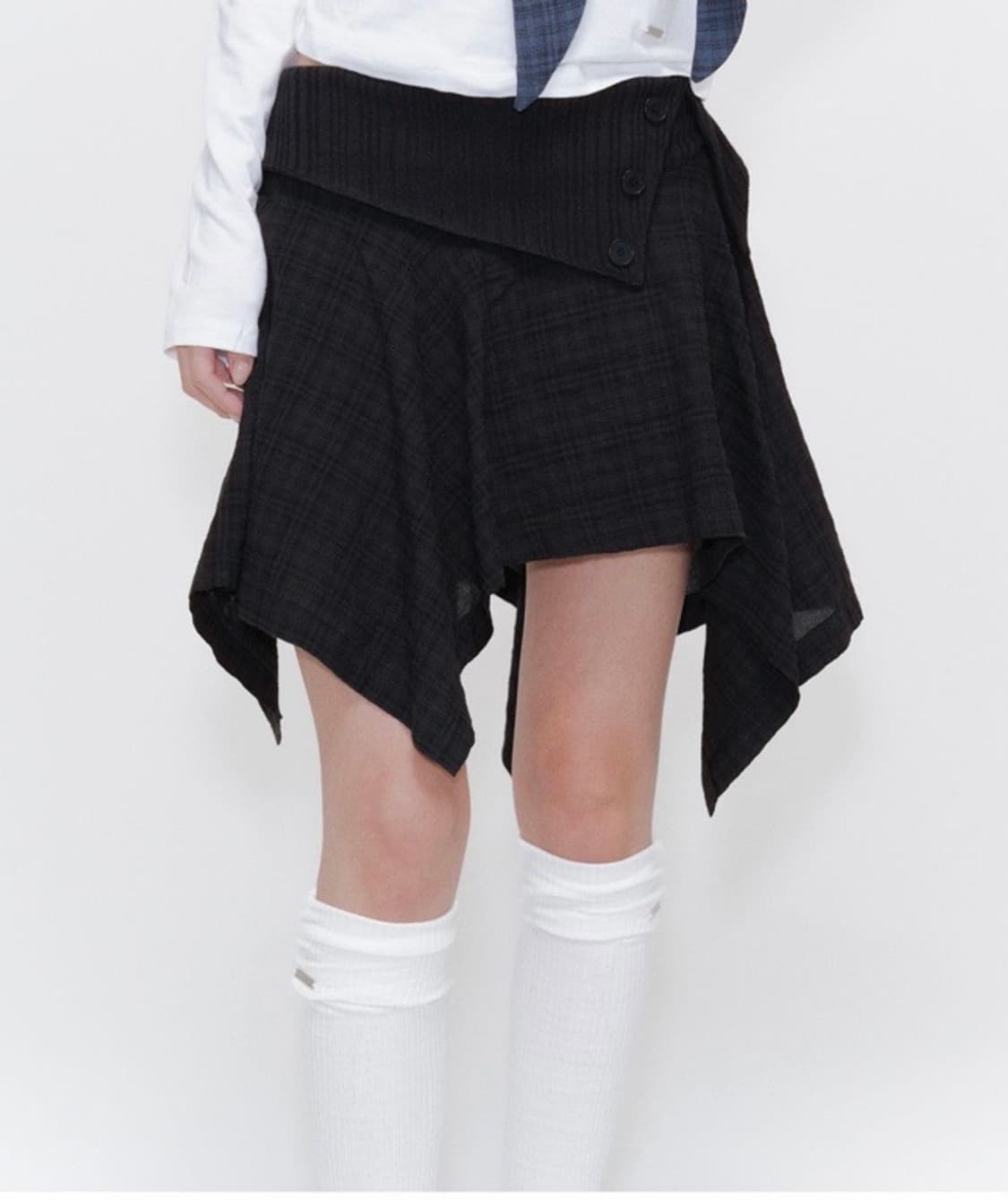 미세키서울 unbalanced flow mini skirt check 상품이미지3