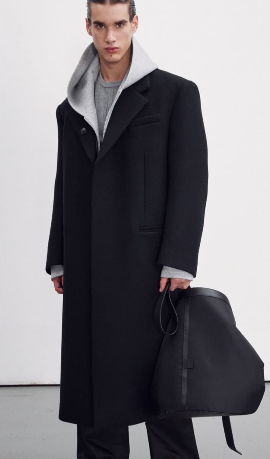 렉토 울오버사이즈 코트 블랙M 상품이미지4
