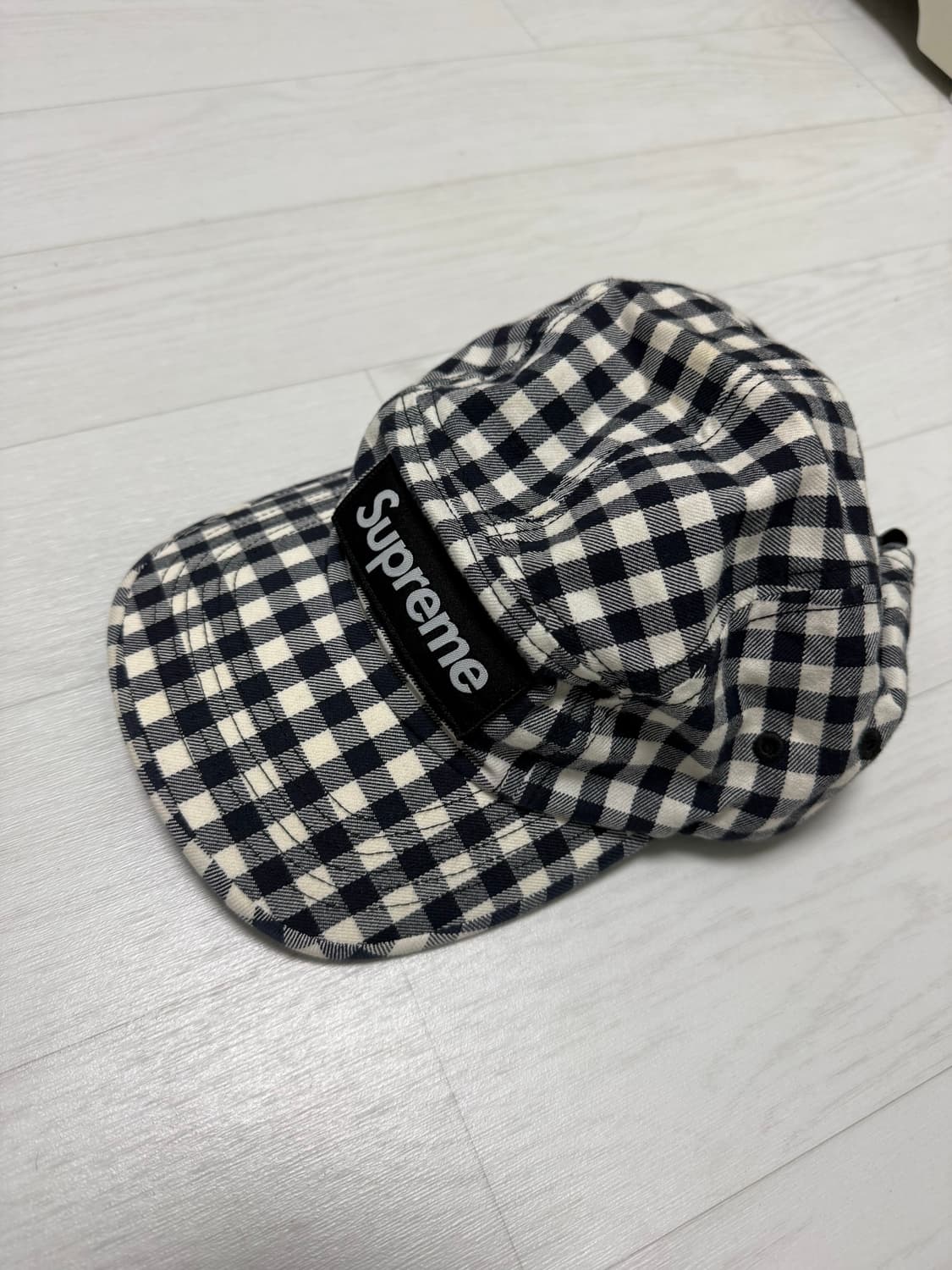 슈프림 깅엄 캠프캡 블랙 상품이미지2