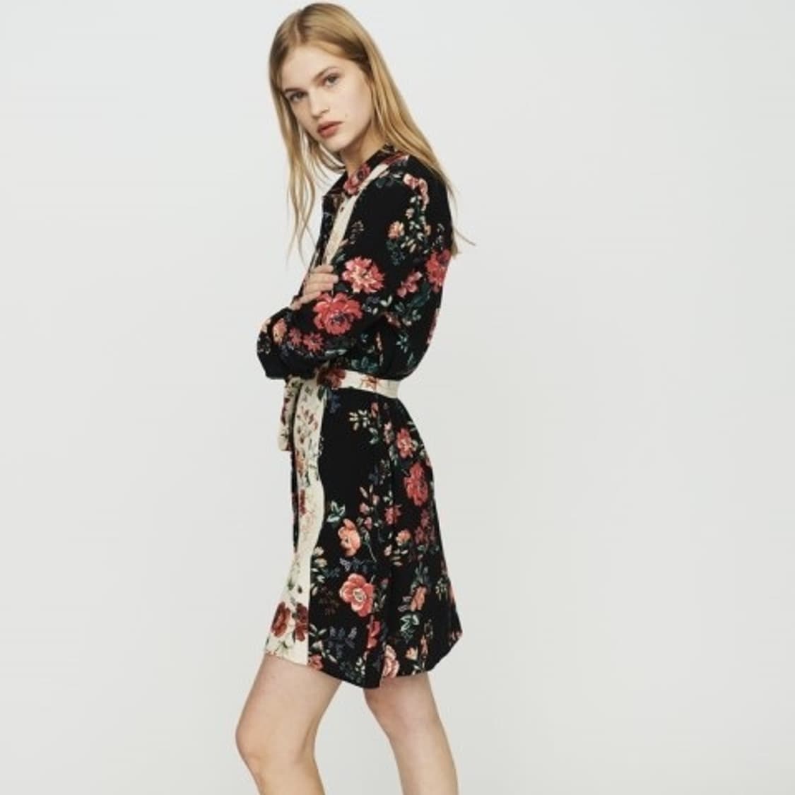 [2]마쥬 maje 꽃무늬 셔츠 원피스 상품이미지2