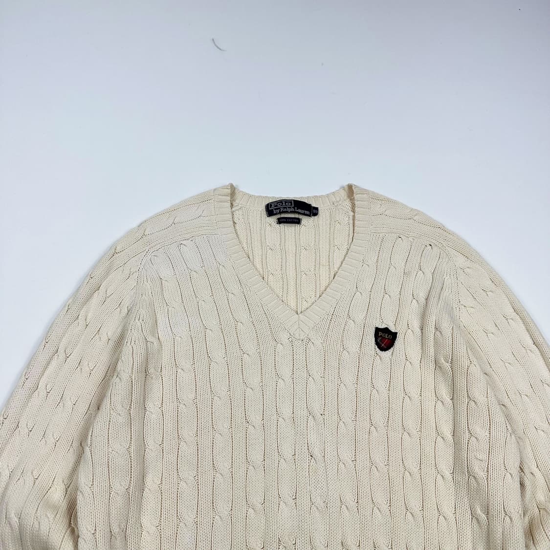 폴로 랄프로렌 클래식 아이보리 케이블 니트 (M) 상품이미지1