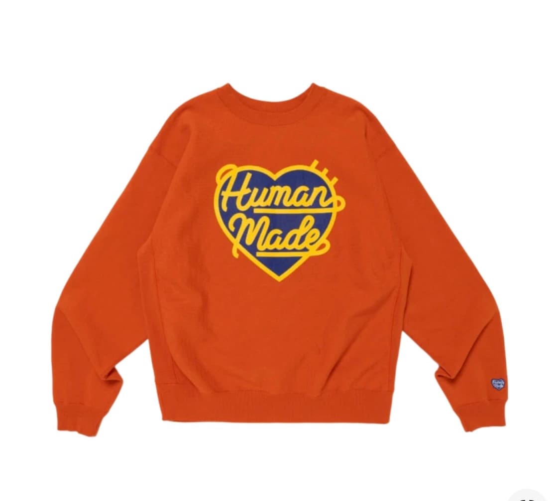 휴먼 메이드 헤비웨이트 스웨트셔츠 오렌지 상품이미지1