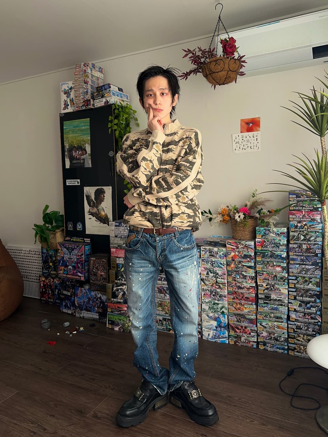 레더 & 더티 스프레드 워시드 진 상품이미지3