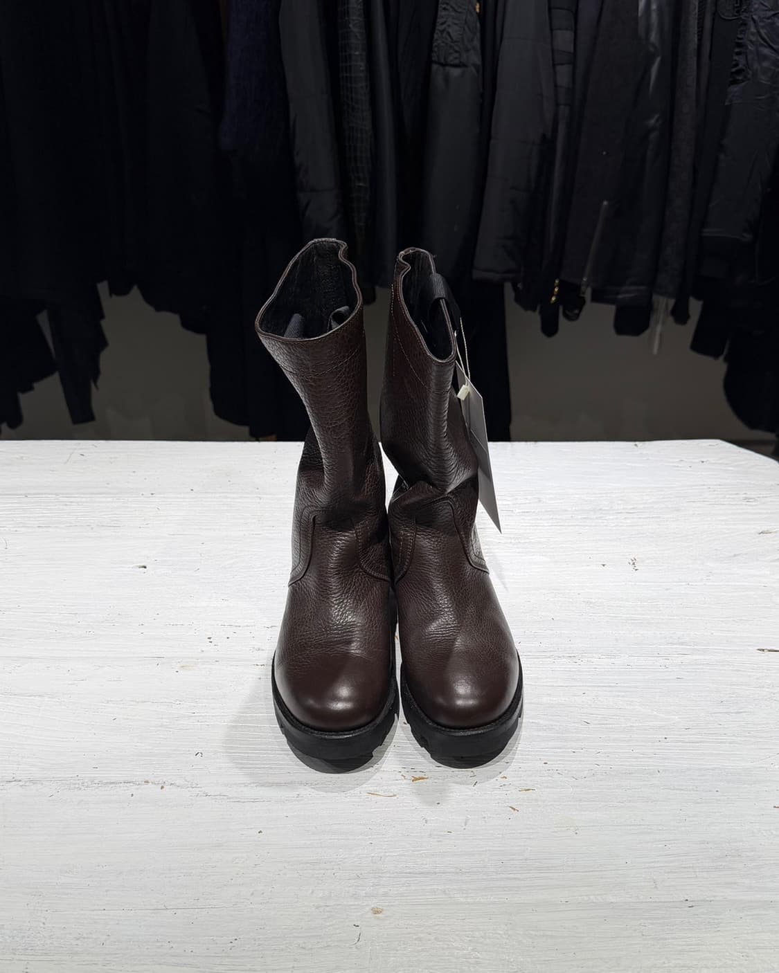 질샌더 브라운 레더 미들 부츠 상품이미지2