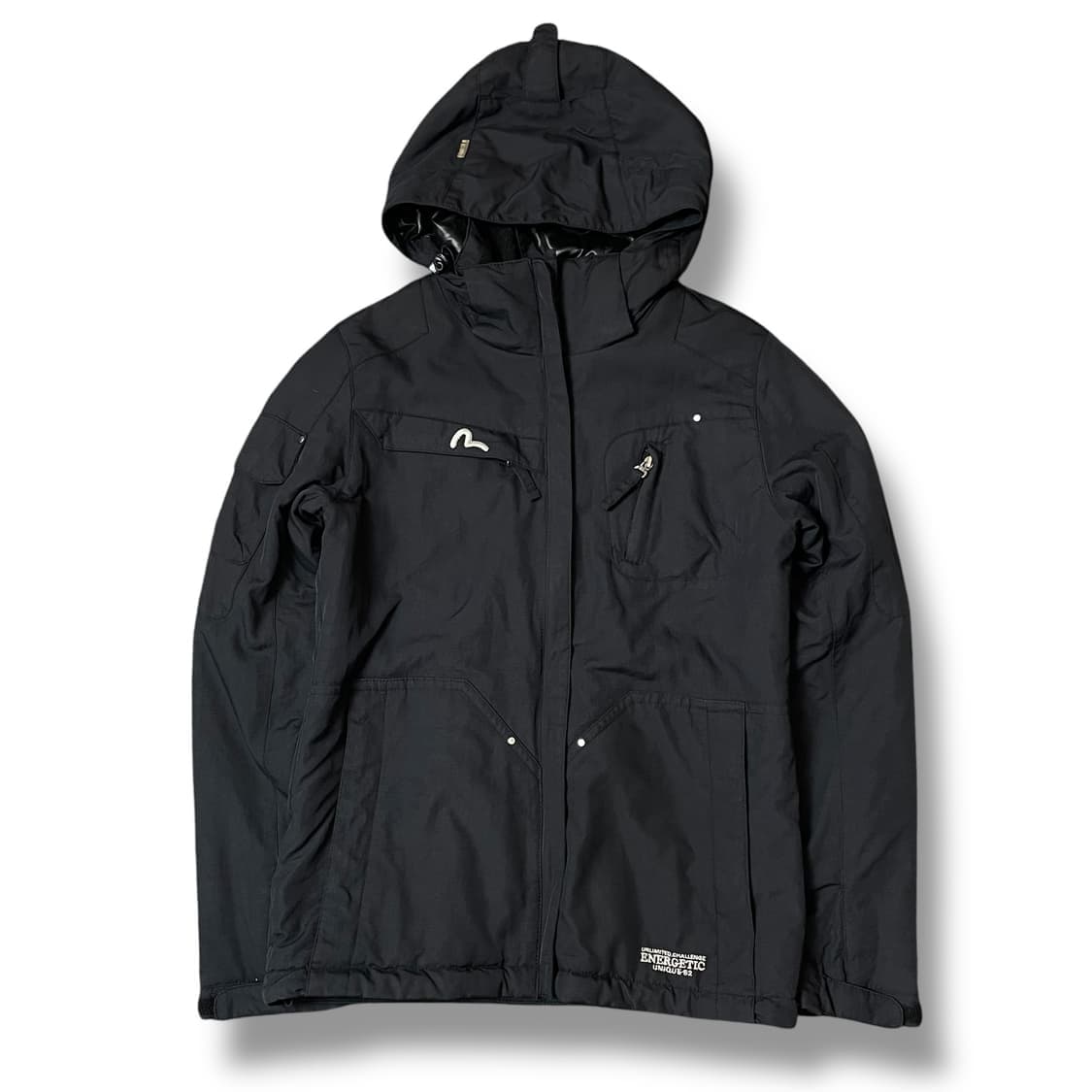 에비수 블랙 후드 바람막이 자켓 점퍼 상품이미지1