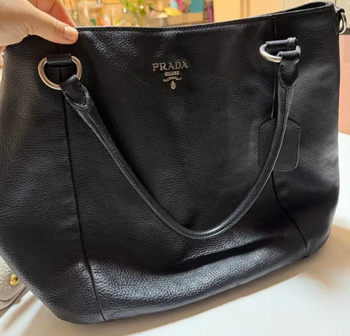 빈티지 프라다 가죽 토트백 상품이미지1