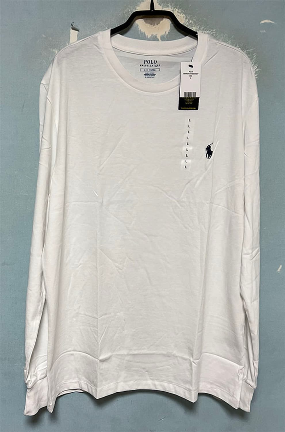 POLO 남자 롱슬리브 춘하 새상품 캐주얼 화이트 긴팔 M 95-100 상품이미지1