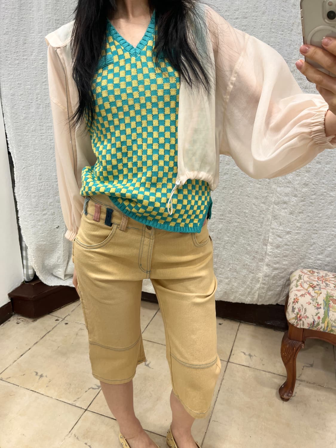 Checker breeze knit vest 상품이미지4