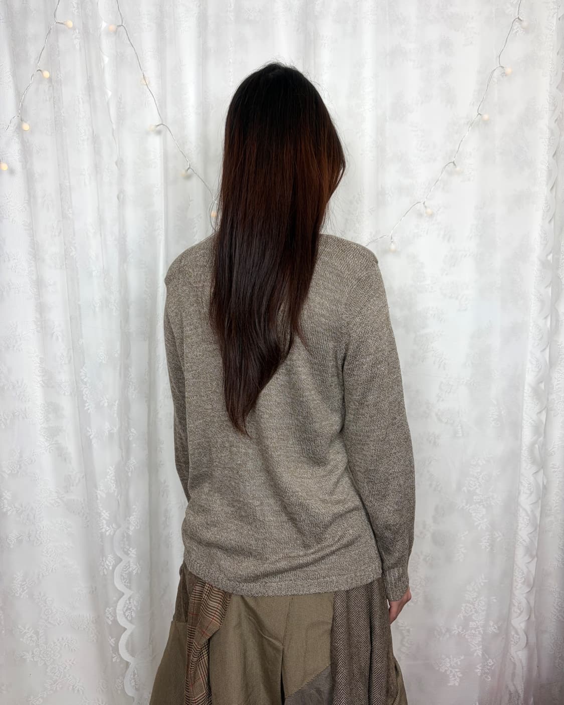 Button-front henley knit cardigan(brown) 상품이미지9