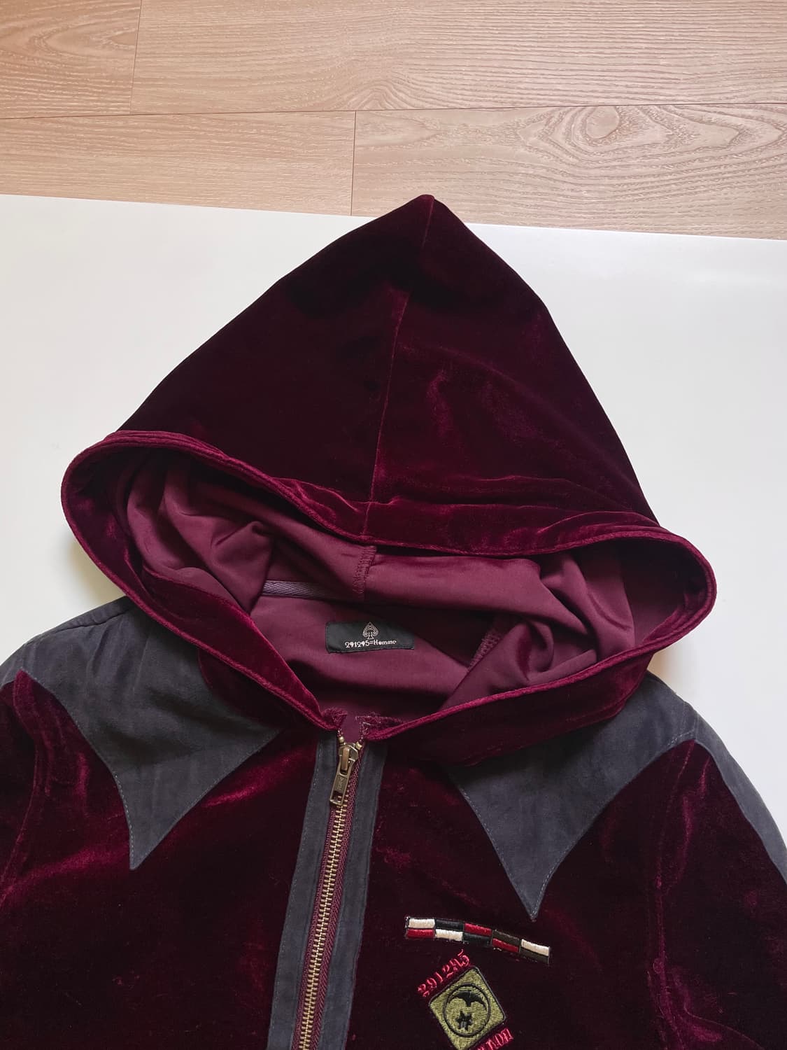 291295=HOMME 벨벳 집업 상품이미지4
