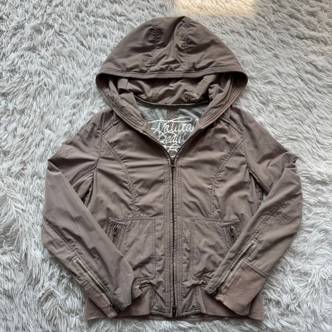NATURAL BEAUTY 일본빈티지 y2k 후드집업 자켓 M 38 상품이미지2