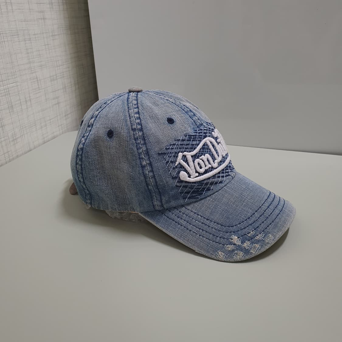 Von Dutch 본더치 그런지 데님 워싱 데미지 볼캡 모자 Y2K 상품이미지3