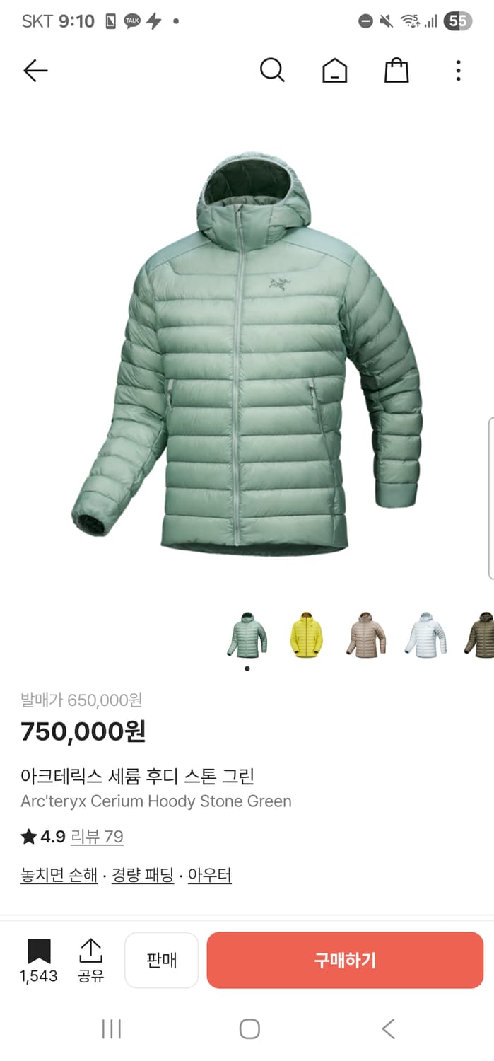 아크테릭스 세륨 m 스톤그린 상품이미지1