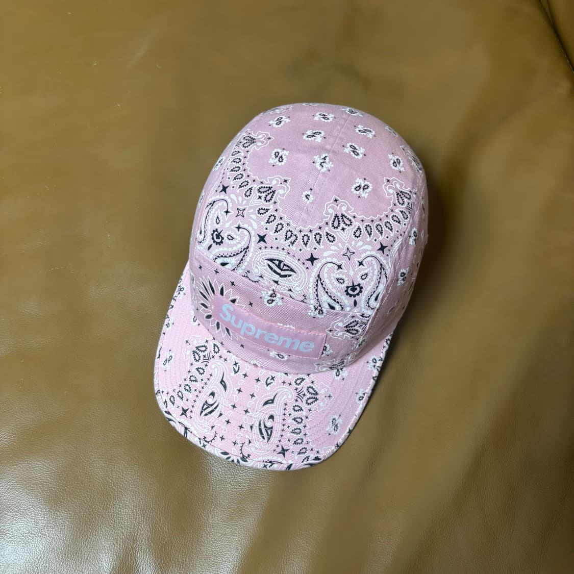 슈프림 캠프캡 모자 박스로고 21ss 반다나 핑크 상품이미지6